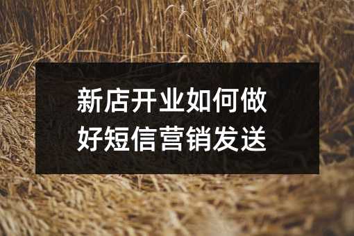 新店开业如何做好短信营销发送