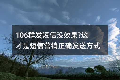 106ȺûЧ?ǶӪȷͷʽ!