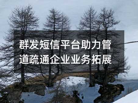 群发短信平台助力管道疏通企业业务拓展