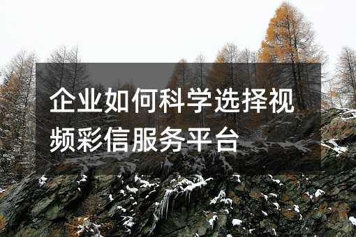 企业如何科学选择视频彩信服务平台