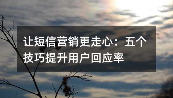 让短信营销更走心:五个技巧提升用户回应率