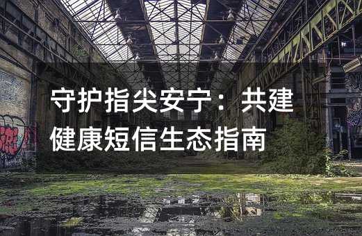 守护指尖安宁:共建健康短信生态指南
