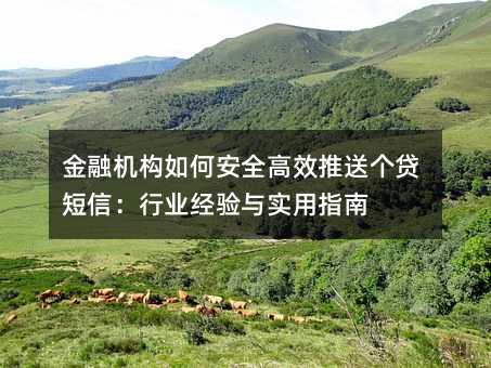 金融机构如何安全高效推送个贷短信:行业经验与实用指南