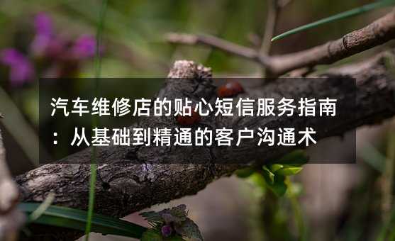 汽车维修店的贴心短信服务指南:从基础到精通的客户沟通术