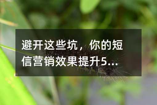 避开这些坑,你的短信营销效果提升50%!