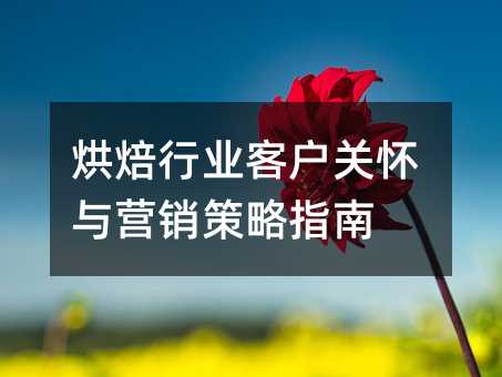 烘焙行业客户关怀与营销策略指南