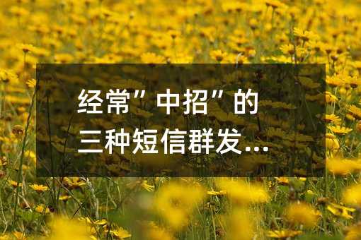 经常”中招”的三种短信群发公司