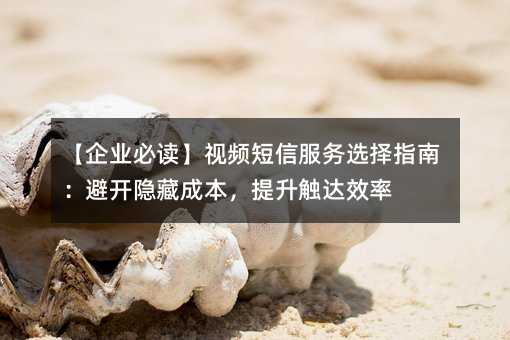 【企业必读】视频短信服务选择指南:避开隐藏成本,提升触达效率