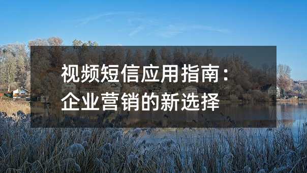 视频短信应用指南:企业营销的新选择