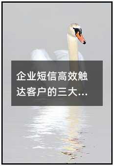 企业短信高效触达客户的三大黄金法则
