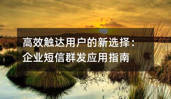 高效触达用户的新选择:企业短信群发应用指南