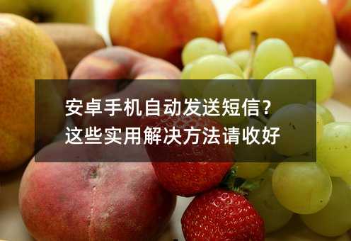 安卓手机自动发送短信?这些实用解决方法请收好