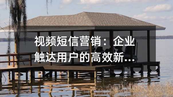 视频短信营销:企业触达用户的高效新策略