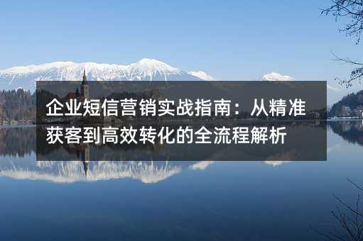 企业短信营销实战指南:从精准获客到高效转化的全流程解析