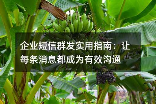 企业短信群发实用指南:让每条消息都成为有效沟通