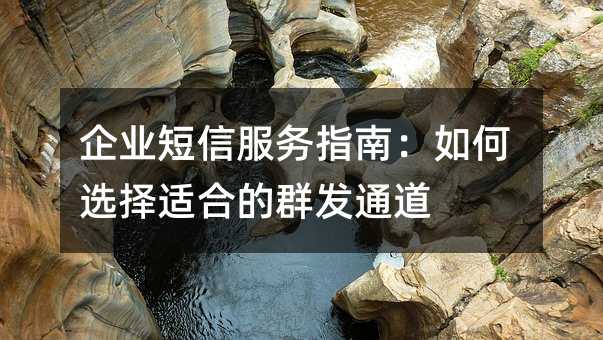 企业短信服务指南:如何选择适合的群发通道