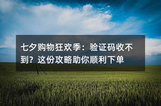 七夕购物狂欢季:验证码收不到?这份攻略助你顺利下单