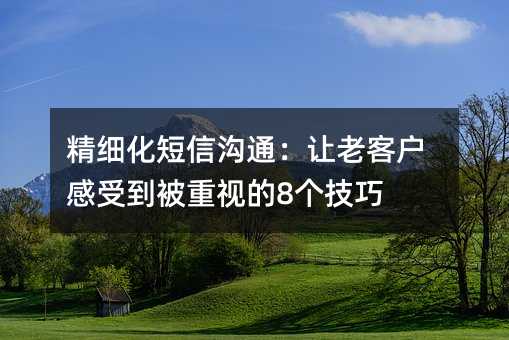 精细化短信沟通:让老客户感受到被重视的8个技巧