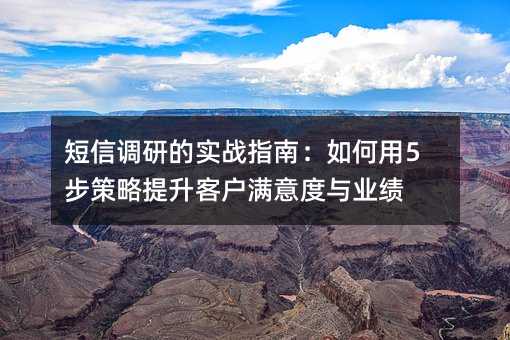 短信调研的实战指南:如何用5步策略提升客户满意度与业绩