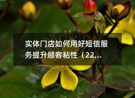 实体门店如何用好短信服务提升顾客粘性(2200字)