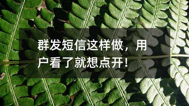 群发短信这样做,用户看了就想点开!