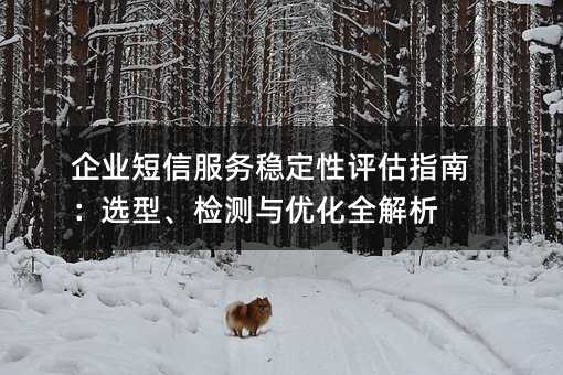 企业短信服务稳定性评估指南:选型、检测与优化全解析