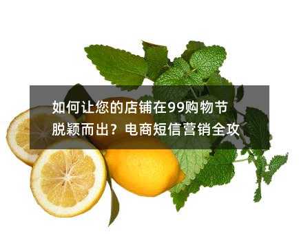 如何让您的店铺在99购物节脱颖而出?电商短信营销全攻略