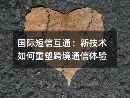 国际短信互通:新技术如何重塑跨境通信体验