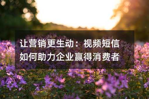 让营销更生动:视频短信如何助力企业赢得消费者