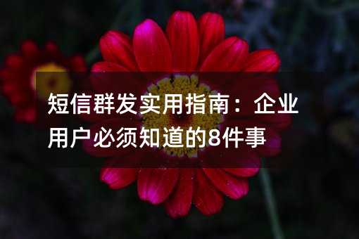 短信群发实用指南:企业用户必须知道的8件事