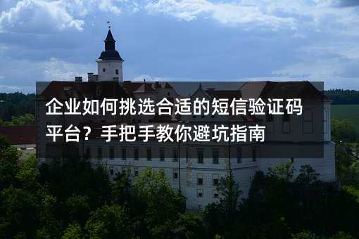 企业如何挑选合适的短信验证码平台?手把手教你避坑指南