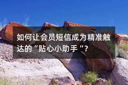 如何让会员短信成为精准触达的“贴心小助手“?
