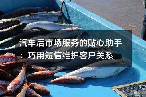 汽车后市场服务的贴心助手:巧用短信维护客户关系