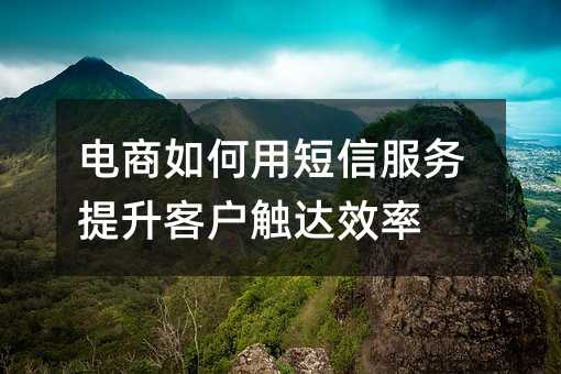 电商如何用短信服务提升客户触达效率