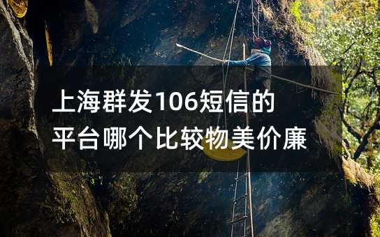 上海群发106短信的平台哪个比较物美价廉