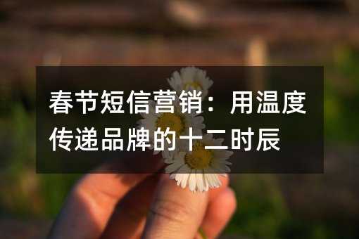 春节短信营销:用温度传递品牌的十二时辰