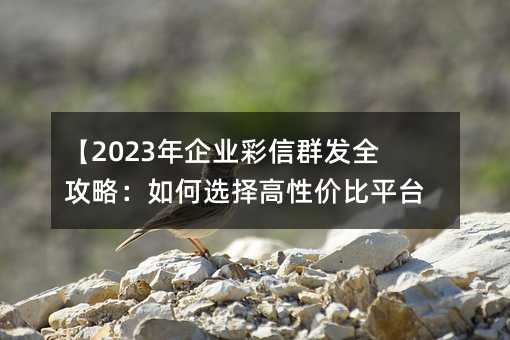【2023年企业彩信群发全攻略:如何选择高性价比平台】