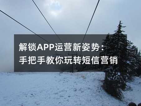 解锁APP运营新姿势:手把手教你玩转短信营销
