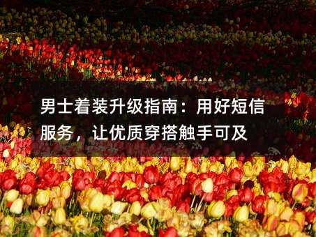 男士着装升级指南:用好短信服务,让优质穿搭触手可及