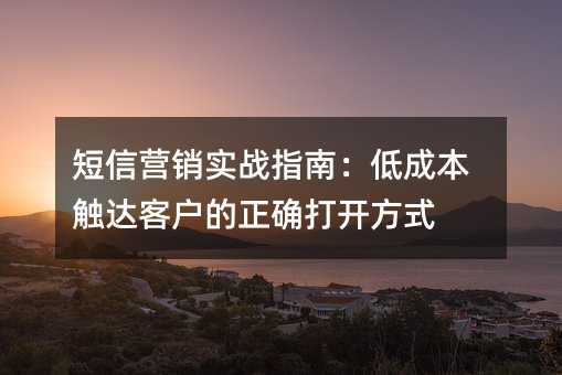 ����Ӫ��ʵսָ�ϣ��ͳɱ�����ͻ�����ȷ�򿪷�ʽ