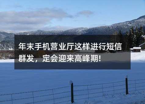 年末手机营业厅这样进行短信群发,定会迎来高峰期!