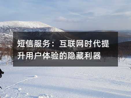 短信服务:互联网时代提升用户体验的隐藏利器
