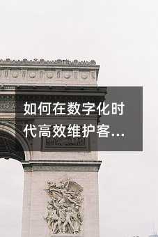 ��������ֻ�ʱ����Чά���ͻ���ϵ�����Ź�ͨ�������Ĳ���