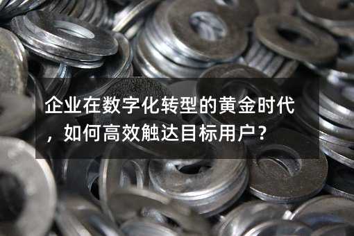 企业在数字化转型的黄金时代,如何高效触达目标用户?