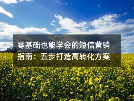 零基础也能学会的短信营销指南:五步打造高转化方案
