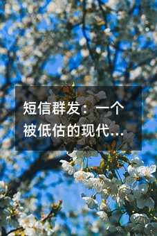 短信群发:一个被低估的现代沟通工具