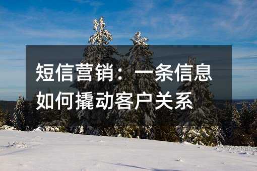 ����Ӫ����һ����Ϣ����˶��ͻ���ϵ