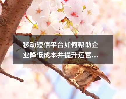 �ƶ�����ƽ̨��ΰ�����ҵ���ͳɱ���������ӪЧ��