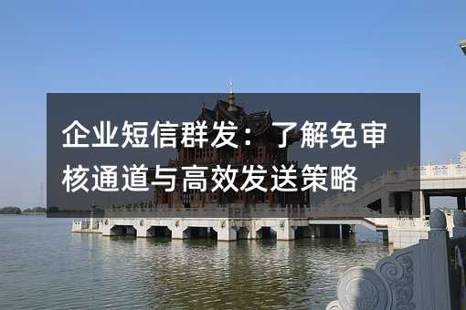 企业短信群发:了解免审核通道与高效发送策略