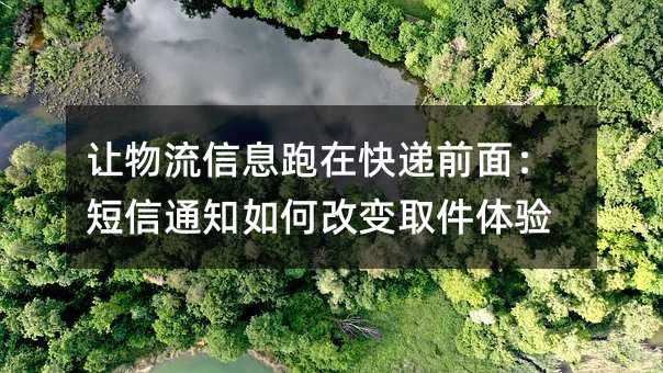 让物流信息跑在快递前面:短信通知如何改变取件体验